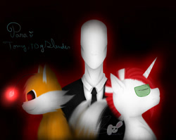 Size: 1024x816 | Tagged: safe, artist:nekoremilia1, imported from derpibooru, oc, oc only, oc:tomy ciga, pony, unicorn, crossover, slenderman, tails doll