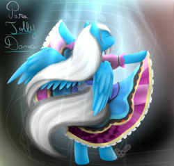 Size: 896x855 | Tagged: safe, artist:nekoremilia1, imported from derpibooru, oc, oc only, oc:jolly dancer, pony, dancing, solo