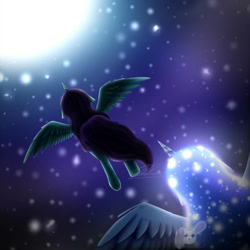 Size: 1024x1024 | Tagged: safe, artist:nekoremilia1, imported from derpibooru, princess luna, oc, alicorn, pony, request