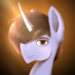 Size: 824x824 | Tagged: safe, artist:shadikbitardik, imported from derpibooru, oc, oc only, oc:shad, pony, unicorn, bust, lineless, male, portrait, red eyes, solo, stallion