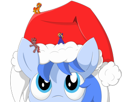 Size: 4137x3438 | Tagged: safe, artist:reconprobe, imported from derpibooru, oc, oc:mocha sprinkles, oc:recon probe, oc:star bright, oc:sugar rush, earth pony, pony, unicorn, christmas, female, hat, holiday, male, mare, micro, simple background, stallion, transparent background