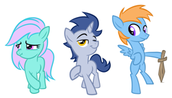 Size: 1205x691 | Tagged: safe, artist:earth_pony_colds, imported from derpibooru, oc, oc only, pony, colt, female, filly, male, sketch, trio