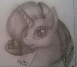 Size: 1703x1497 | Tagged: safe, artist:shadow-nights, imported from derpibooru, rarity, pony, unicorn, female, mare, paper, signature, simple background, smiling, solo, traditional art, white background