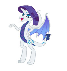 Size: 765x815 | Tagged: safe, derpibooru exclusive, edit, editor:proto29, imported from derpibooru, rarity, dragon, dragoness, dragonified, female, raridragon, species swap, transformation