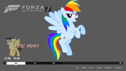 Size: 480x270 | Tagged: safe, artist:forzaveteranenigma, imported from derpibooru, rainbow dash, pony, digital art, female, forza motorsport 7, read description, solo