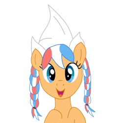 Size: 338x350 | Tagged: safe, imported from derpibooru, oc, oc only, oc:ember, oc:ember (hwcon), earth pony, pony, dutch cap, female, hat, hearth's warming con, looking at you, mare, mascot, simple background, solo, transparent background