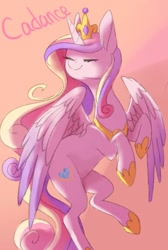 Size: 540x802 | Tagged: safe, artist:watawata_pony, imported from derpibooru, princess cadance, alicorn, pony, crown, eyes closed, female, jewelry, mare, regalia, solo