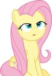 Size: 5000x7344 | Tagged: safe, artist:luckreza8, imported from derpibooru, fluttershy, pony, discordant harmony, absurd resolution, d:, female, lidded eyes, open mouth, simple background, solo, transparent background, vector