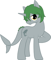 Size: 720x843 | Tagged: safe, artist:绮罗魂, imported from derpibooru, oc, oc only, oc:鲨鱼薇, original species, pony, shark pony, unicorn, simple background, solo, transparent background