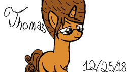 Size: 1024x576 | Tagged: safe, artist:christibailey, artist:poundcakemlp2000, imported from derpibooru, oc, oc:thomasseidler, oc:thomastheautisticunicorn, pony, unicorn, beehive hairdo, cute, glasses, hairstyle, handsome, thomas