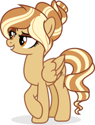 Size: 2129x2816 | Tagged: safe, artist:suramii, imported from derpibooru, oc, oc only, oc:cremora latte, pegasus, pony, female, hair bun, mare, simple background, solo, transparent background