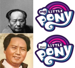 Size: 840x768 | Tagged: safe, deleted from derpibooru, imported from derpibooru, communism, mao zedong, meme, my little pony, parody of a parody, pun, you/our