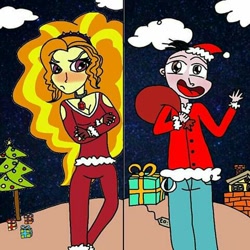 Size: 480x480 | Tagged: safe, artist:eddazzling81, imported from derpibooru, adagio dazzle, equestria girls, rainbow rocks, crossover, ed edd n eddy, eddy, eddy (ed edd n eddy), eddygio, female, holiday, male, merry christmas