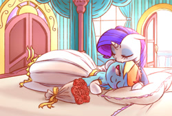 Size: 1174x792 | Tagged: safe, artist:raridashdoodles, imported from derpibooru, flower bouquet, rainbow dash, rarity, blushing, bouquet, bouquet of flowers, bride, clothes, dress, female, flower, lesbian, mare, princess, rainbow dash always dresses in style, raridash, rose, shipping, suit, sweet dreams fuel, tuxedo, wedding dress, wedding veil