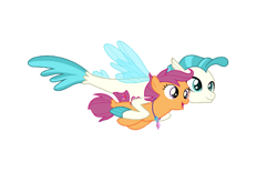 Size: 920x570 | Tagged: safe, artist:cloudy glow, artist:cloudyglow, edit, editor:proto29, imported from derpibooru, scootaloo, terramar, seapony (g4), surf and/or turf, female, interspecies, male, seaponified, seapony scootaloo, shipping, species swap, straight, terraloo