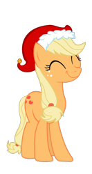 Size: 900x1692 | Tagged: safe, imported from derpibooru, applejack, pony, base used, christmas, cute, female, happy, hat, holiday, jackabetes, santa hat, silly, silly pony, smiling, solo, who's a silly pony