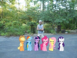Size: 900x675 | Tagged: safe, artist:mrsnackmix, imported from derpibooru, applejack, fluttershy, pinkie pie, rainbow dash, rarity, twilight sparkle, pony, brony, cursed image, irl, looking at you, photo, ponies in real life, why