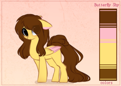 Size: 1429x1025 | Tagged: safe, artist:little-sketches, artist:php146, imported from derpibooru, oc, oc only, oc:butterfly shy, pegasus, pony, female, mare, reference sheet, solo, two toned wings