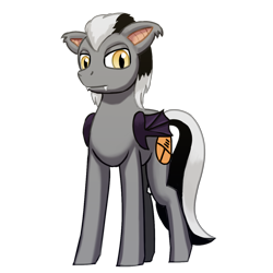 Size: 1200x1200 | Tagged: safe, artist:warskunk, imported from derpibooru, oc, oc only, oc:warskunk, bat pony, pony, 2019 community collab, derpibooru community collaboration, bat pony oc, simple background, solo, transparent background