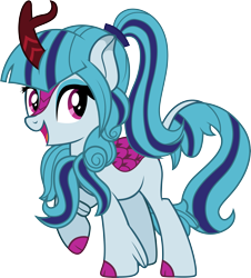 Size: 4427x4892 | Tagged: safe, artist:illumnious, imported from derpibooru, sonata dusk, kirin, absurd resolution, cloven hooves, cute, female, kirin-ified, raised hoof, simple background, solo, sonatabetes, species swap, transparent background, vector