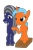 Size: 1280x1920 | Tagged: safe, alternate version, artist:moon flower, derpibooru exclusive, imported from derpibooru, oc, oc only, oc:misty cloud, oc:moon flower, earth pony, pony, unicorn, 2019 community collab, derpibooru community collaboration, 2018, ambiguous gender, anxious, box, coat markings, community related, duo, encouraging, facial markings, female, looking at someone, looking down, nervous, raised foreleg, raised hoof, raised leg, scared, simple background, smiling, standing, star (coat marking), transparent background, wiping