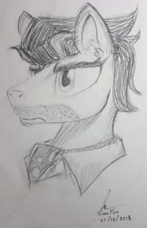 Size: 2505x3871 | Tagged: artist needed, safe, imported from derpibooru, doctor caballeron, earth pony, pony, doodle, male, pencil drawing, solo, stallion, traditional art