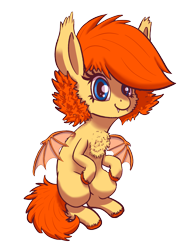 Size: 1829x2384 | Tagged: safe, artist:chromaskunk, imported from derpibooru, oc, oc only, oc:jellybean, bat pony, pony, 2019 community collab, derpibooru community collaboration, bat pony oc, bat wings, blue eyes, chest fluff, ear fluff, fluffy, simple background, solo, transparent background, wings