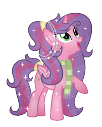 Size: 735x910 | Tagged: safe, artist:darbypop1, imported from derpibooru, oc, oc only, oc:alyssa rice, alicorn, crystal pony, pony, clothes, crystallized, female, mare, scarf, simple background, solo, transparent background