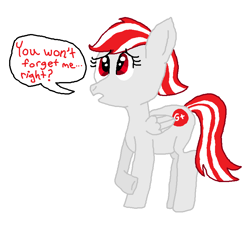 Size: 822x760 | Tagged: safe, artist:nightshadowmlp, imported from derpibooru, oc, oc:google plus, pegasus, pony, dialogue, google+, google+ shutdown, ponified, simple background, text, white background