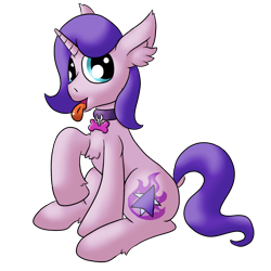 Size: 2000x2000 | Tagged: safe, artist:raktor, imported from derpibooru, oc, oc only, oc:northern flame, pony, unicorn, 2019 community collab, derpibooru community collaboration, behaving like a dog, chest fluff, collar, ear fluff, femboy, looking at you, male, pet play, simple background, solo, tongue out, transparent background