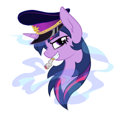 Size: 642x595 | Tagged: safe, artist:hilloty, imported from derpibooru, twilight sparkle, pony, cigarette, clothes, commission, female, grin, mare, simple background, smiling, smoking, solo, transparent background