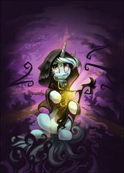 Size: 1024x1434 | Tagged: safe, artist:ramiras, imported from derpibooru, lyra heartstrings, pony, unicorn, fanfic:background pony, clothes, dig the swell hoodie, fanfic art, female, hoodie, lyre, musical instrument, solo, the nightbringer