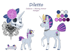 Size: 3500x2500 | Tagged: safe, artist:jackiebloom, imported from derpibooru, oc, oc only, oc:diletto, pony, unicorn, baby, baby pony, colt, male, offspring, parent:princess cadance, parent:shining armor, parents:shiningcadance, reference sheet, solo, stallion