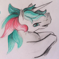 Size: 896x892 | Tagged: safe, artist:lulabys-melody, imported from derpibooru, gusty, pony, unicorn, female, g1, sketch, solo