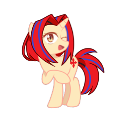 Size: 1500x1420 | Tagged: safe, imported from derpibooru, oc, oc only, pony, unicorn, 2019 community collab, derpibooru community collaboration, one eye closed, raised hoof, simple background, solo, transparent background, wink