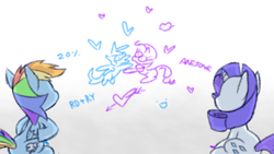 Size: 624x351 | Tagged: safe, artist:raridashdoodles, imported from derpibooru, rainbow dash, rarity, pegasus, pony, unicorn, 20% cooler, female, graffiti, heart, lesbian, raridash, shipping, wall writing