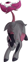 Size: 2182x4748 | Tagged: safe, artist:overlord pony, imported from derpibooru, oc, oc only, oc:absinthe noise, pony, augmented tail, female, heiwana poni, mare, nightmare fuel, simple background, solo, transparent background