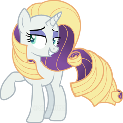 Size: 400x400 | Tagged: safe, artist:sinamuna, imported from derpibooru, oc, oc only, oc:uptown chic, pony, unicorn, base used, blonde hair, curly hair, eyeshadow, female, makeup, mare, nextgen:sinverse, not rarity, offspring, parent:rarity, parent:zephyr breeze, parents:raribreeze, purple hair, solo