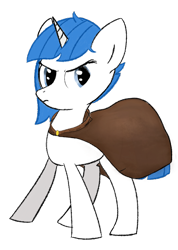 Size: 900x1263 | Tagged: safe, artist:osha, imported from derpibooru, oc, oc only, oc:clear sky, pony, unicorn, cloak, clothes, female, mare, simple background, solo, transparent background