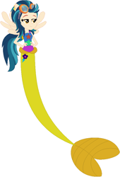 Size: 604x888 | Tagged: safe, artist:firestarartist, artist:selenaede, artist:user15432, imported from derpibooru, indigo zap, mermaid, equestria girls, base used, clothes, crystal prep shadowbolts, cutie mark on human, ear piercing, earring, fins, hasbro, hasbro studios, jewelry, mermaid tail, mermaidized, pegasus wings, piercing, ponied up, pony ears, solo, species swap, winged humanization, wings