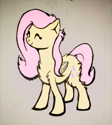 Size: 855x953 | Tagged: safe, artist:shaliwolf, imported from derpibooru, fluttershy, pony, cute, daaaaaaaaaaaw, female, fluffy, happy, shyabetes, simple background, solo