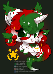 Size: 578x800 | Tagged: safe, artist:snow angel, imported from derpibooru, oc, oc only, pony, unicorn, chibi, christmas, female, holiday, mare, smiling, solo