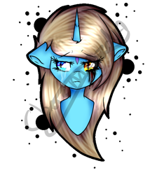 Size: 570x608 | Tagged: safe, artist:chazmazda, imported from derpibooru, oc, oc only, oc:charlie gallaxy-starr, pony, bust, ponysona, portrait, sad, shade, solo, vent