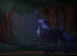 Size: 2200x1600 | Tagged: safe, artist:purplegrim40, imported from derpibooru, oc, oc only, pegasus, pony, female, forest, mare, solo