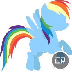 Size: 742x748 | Tagged: safe, artist:coolrainbow20, imported from derpibooru, rainbow dash, pegasus, pony, female, lineless, mare, minimal, modern art, solo