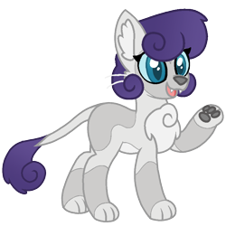 Size: 776x776 | Tagged: safe, artist:sandwichbuns, imported from derpibooru, oc, oc only, oc:yarnball, hybrid, female, interspecies offspring, offspring, parent:capper, parent:capper dapperpaws, parent:rarity, parents:capperity, simple background, solo, transparent background