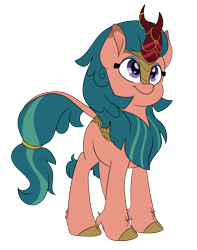 Size: 2600x3300 | Tagged: safe, artist:fluffyxai, imported from derpibooru, somnambula, kirin, sounds of silence, commission, female, horn jewelry, jewelry, kirin-ified, simple background, smiling, solo, species swap, standing, transparent background