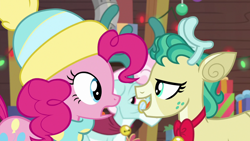 Size: 1280x720 | Tagged: safe, imported from derpibooru, screencap, alice the reindeer, pinkie pie, pony, best gift ever