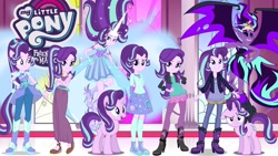 Size: 1280x720 | Tagged: safe, imported from derpibooru, starlight glimmer, demon, pony, equestria girls, adorable face, boots, converse, crystal guardian, cute, floppy ears, glimmerbetes, high heel boots, human ponidox, multeity, my little pony logo, ponied up, self ponidox, shoes, starlight cluster, starlight satan