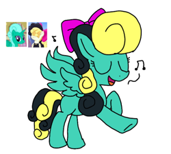 Size: 520x465 | Tagged: safe, artist:徐詩珮, imported from derpibooru, glitter drops, songbird serenade, alicorn, pegasus, pony, my little pony: the movie, glittercorn, magical lesbian spawn, next generation, offspring, parent:glitter drops, parent:songbird serenade, parents:songdrops, shipping, singing, songdrops